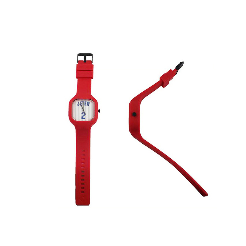 红色一体式硅胶手表带